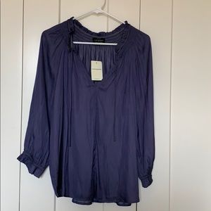 NWT SATIN LUCKY BRAND PEASANT TOP
